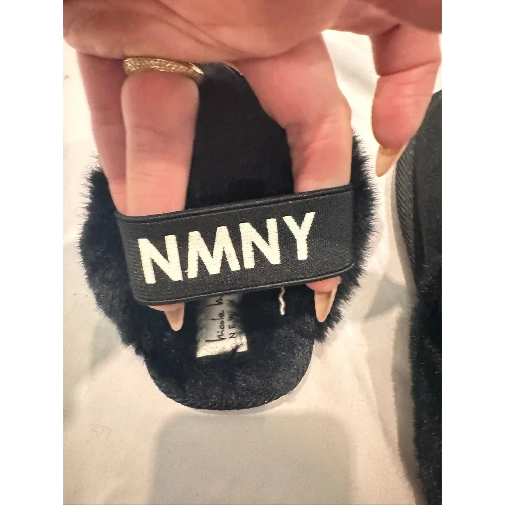 Nicole Miller - Slippers Faux Fur Elastic Strap NMNY - Black -‎ 10 - Kids